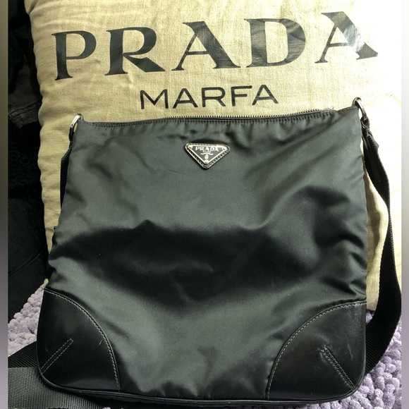 Prada Handbags - Prada Black Tessuto Nylon Crossbody Shoulder Bag with Adjustable Strap Unisex